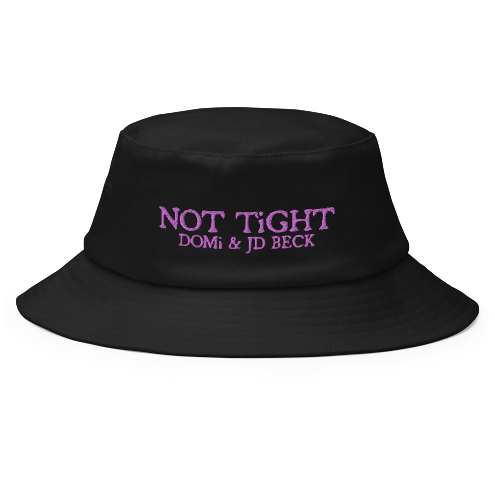 NOT TiGHT BUCKET HAT PURPLE EMBROiDERY